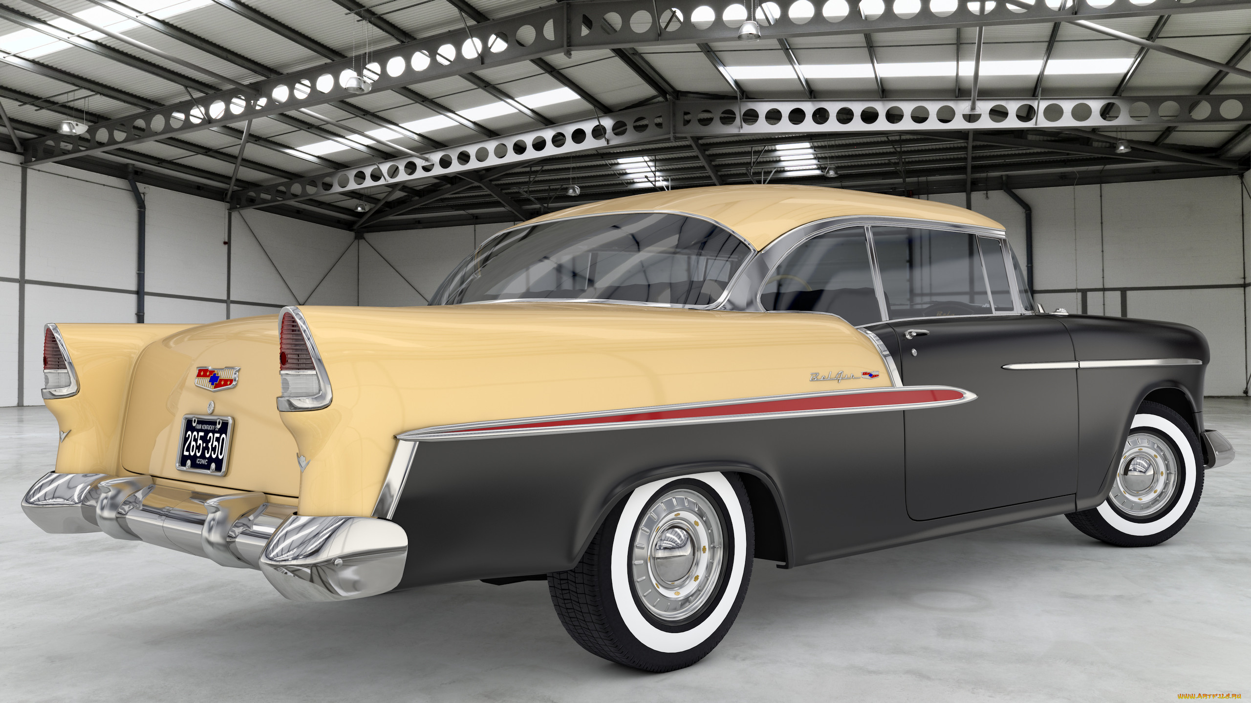 , 3, bel, chevrolet, 1955, coupe, air
